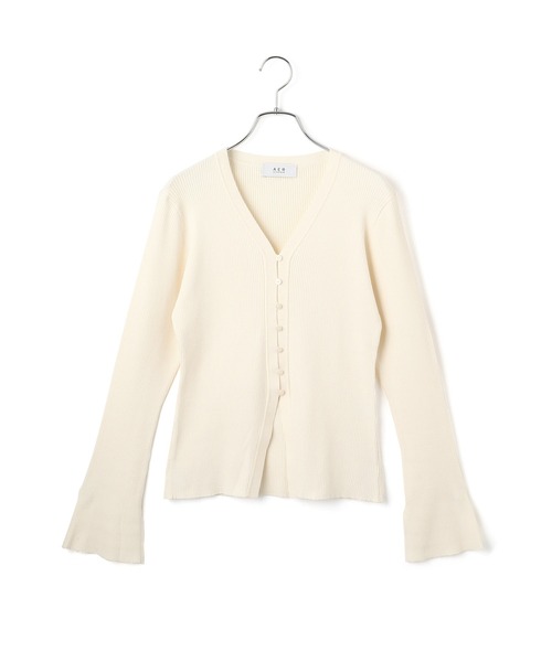 ADAM ET ROPE'（アダムエロペ）の「【WEB限定】エコベロVネックカーディガン（カーディガン/ボレロ・レディース・ブラック/オフホワイト/チャコールグレー/レッド・FREE）」の10枚目の写真
