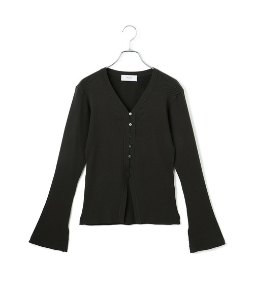 ADAM ET ROPE'（アダムエロペ）の「【WEB限定】エコベロVネックカーディガン（カーディガン/ボレロ・レディース・ブラック/オフホワイト/チャコールグレー/レッド・FREE）」の6枚目の写真
