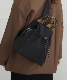 2way ボディバッグ リュック ナイロン レオパード ヒョウ柄 フォックス