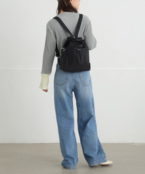 ALTROSE（アルトローズ）の「2way ボディバッグ リュック ナイロン レオパード ヒョウ柄 フォックス（バックパック/リュック・レディース・レオパード/ブラック/アイボリー/ブラック系9/グレー・FREE）」の19枚目の写真