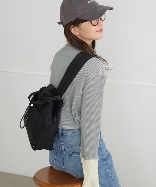 ALTROSE（アルトローズ）の「2way ボディバッグ リュック ナイロン レオパード ヒョウ柄 フォックス（バックパック/リュック・レディース・レオパード/ブラック/アイボリー/ブラック系9/グレー・FREE）」の21枚目の写真