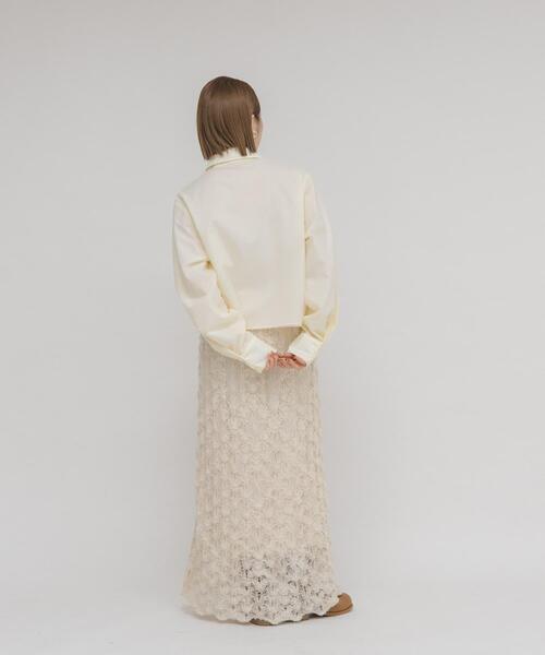 KBF（ケイビーエフ）の「チュールレイヤードショートシャツ（シャツ/ブラウス・レディース・アイボリー/グレー系その他/ライトカーキ・ONE）」の10枚目の写真