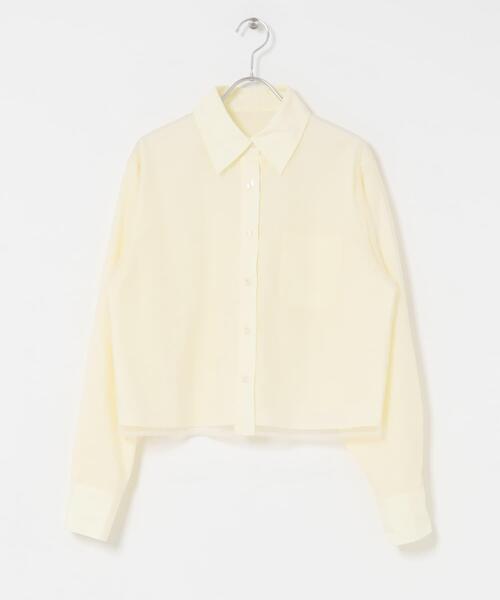 KBF（ケイビーエフ）の「チュールレイヤードショートシャツ（シャツ/ブラウス・レディース・アイボリー/グレー系その他/ライトカーキ・ONE）」の11枚目の写真