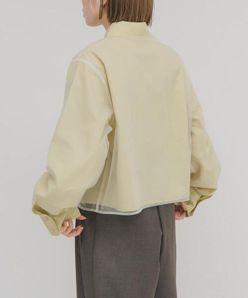 KBF（ケイビーエフ）の「チュールレイヤードショートシャツ（シャツ/ブラウス・レディース・アイボリー/グレー系その他/ライトカーキ・ONE）」の16枚目の写真