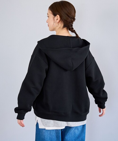 coen(コーエン)の「CVCダンボールジップパーカー(パーカー・レディース・オフホワイト/ブラウン/ライトグレー/ブラック・M/L)」の16枚目の写真