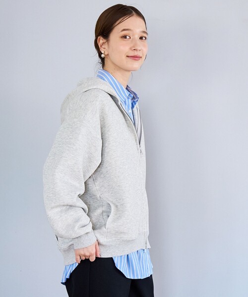 coen(コーエン)の「CVCダンボールジップパーカー(パーカー・レディース・オフホワイト/ブラウン/ライトグレー/ブラック・M/L)」の19枚目の写真