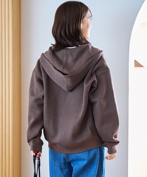 coen(コーエン)の「CVCダンボールジップパーカー(パーカー・レディース・オフホワイト/ブラウン/ライトグレー/ブラック・M/L)」の20枚目の写真