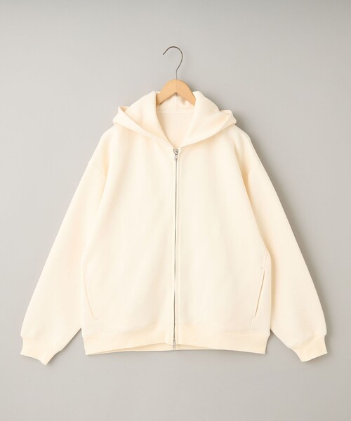 coen(コーエン)の「CVCダンボールジップパーカー(パーカー・レディース・オフホワイト/ブラウン/ライトグレー/ブラック・M/L)」の7枚目の写真
