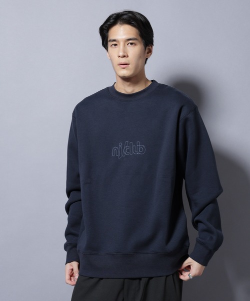 NJ/CLUB」裏起毛 ジャージークルーネックスウェット（スウェット