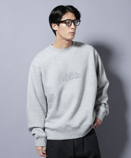 NJ/CLUB」裏起毛 ジャージークルーネックスウェット（スウェット