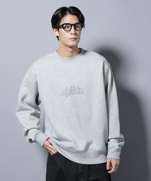 NJ/CLUB」裏起毛 ジャージークルーネックスウェット（スウェット