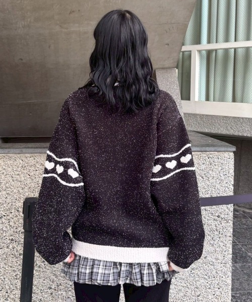 Candy Stripper(キャンディストリッパー)の「RABBIT KNIT TRACK ジャケット(その他アウター・レディース・ブラック/アイボリー/ピンク・FREE)」の12枚目の写真