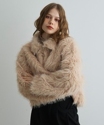 Mirette（ミレット）の「フェイクファージップアップショートコート / Faux Fur Zip-Up Short Coat（ブルゾン・レディース）」