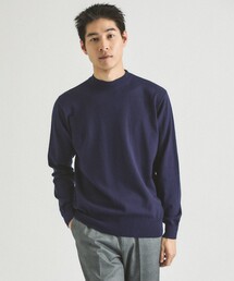 モックネック」に該当するブルー・ネイビー/青色系のメンズ