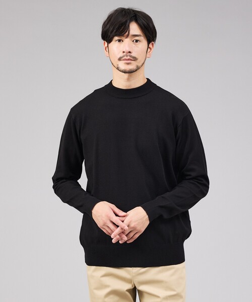 ABAHOUSE GRAY(アバハウスグレイ)の「【カシミヤタッチ】ハイゲージ モックネック ニット(ニット/セーター・メンズ・ホワイト/ブラウン/グリーン/ブルー/ブラック・46/48/50)」の3枚目の写真