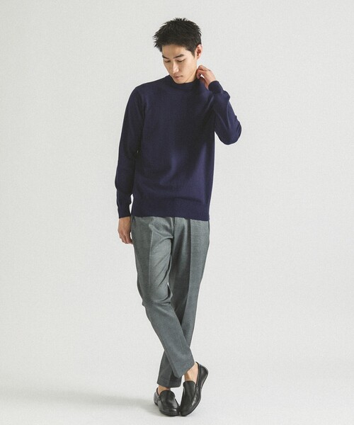 ABAHOUSE GRAY(アバハウスグレイ)の「【カシミヤタッチ】ハイゲージ モックネック ニット(ニット/セーター・メンズ・ホワイト/ブラウン/グリーン/ブルー/ブラック・46/48/50)」の13枚目の写真