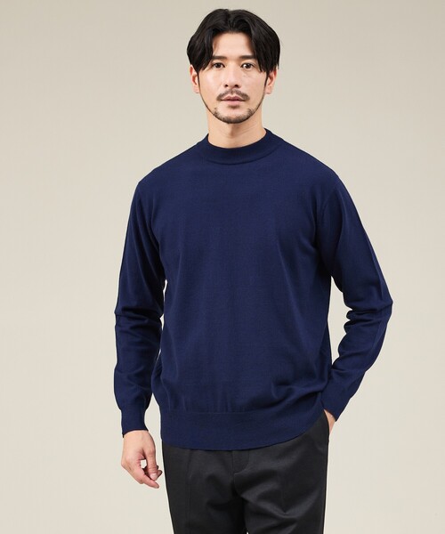 ABAHOUSE GRAY(アバハウスグレイ)の「【カシミヤタッチ】ハイゲージ モックネック ニット(ニット/セーター・メンズ・ホワイト/ブラウン/グリーン/ブルー/ブラック・46/48/50)」の16枚目の写真