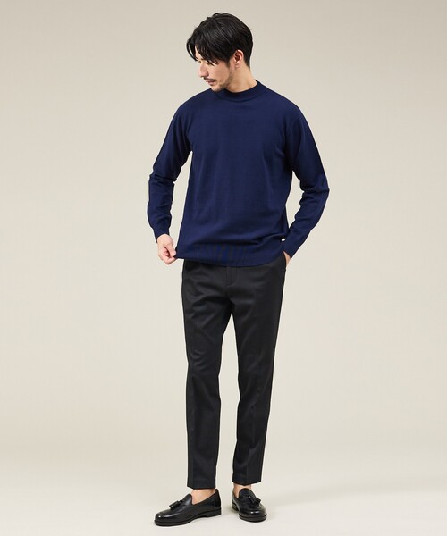 ABAHOUSE GRAY(アバハウスグレイ)の「【カシミヤタッチ】ハイゲージ モックネック ニット(ニット/セーター・メンズ・ホワイト/ブラウン/グリーン/ブルー/ブラック・46/48/50)」の17枚目の写真