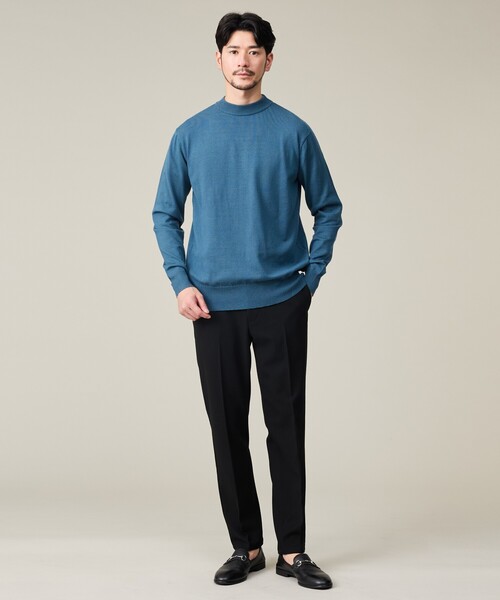 ABAHOUSE GRAY(アバハウスグレイ)の「【カシミヤタッチ】ハイゲージ モックネック ニット(ニット/セーター・メンズ・ホワイト/ブラウン/グリーン/ブルー/ブラック・46/48/50)」の22枚目の写真