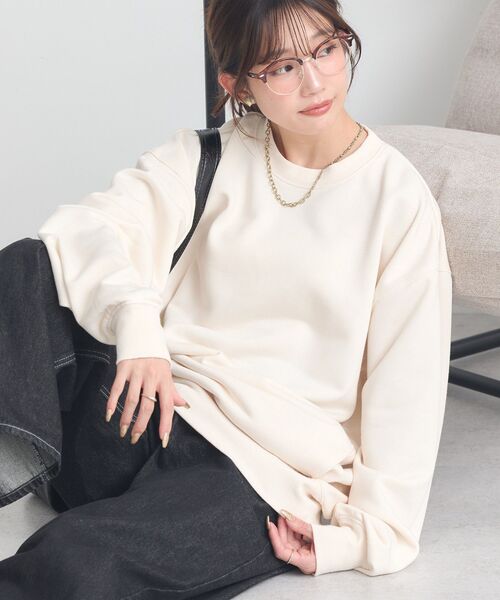 earth music&ecology(アースミュージックアンドエコロジー)の「サイドリブロゴスウェット(スウェット・レディース・アイボリー/ブルーグリーン/グレー/ピンク系その他3・FREE)」の15枚目の写真