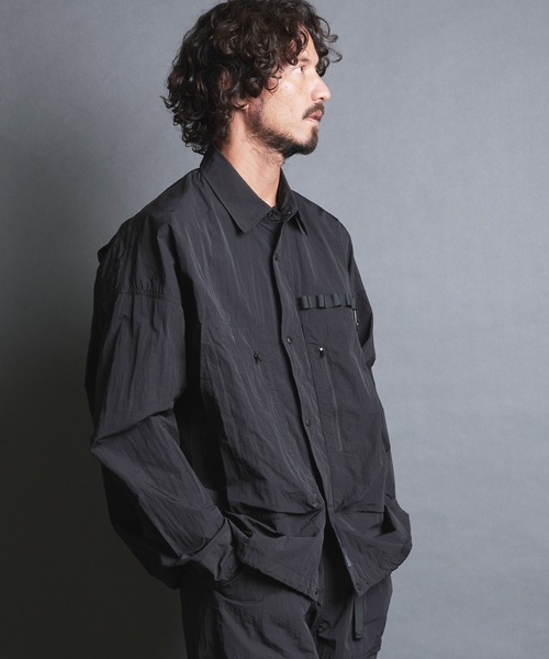 COMMON WARE(コモンウェアー)の「EM:NoiR ノアール Connect Shirt/ ナイロン コネクトシャツ(ミリタリージャケット・メンズ・ブラック・MEDIUM/LARGE)」の8枚目の写真