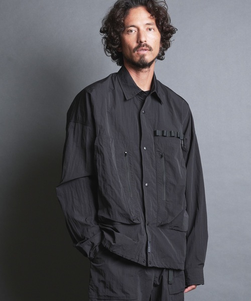 COMMON WARE(コモンウェアー)の「EM:NoiR ノアール Connect Shirt/ ナイロン コネクトシャツ(ミリタリージャケット・メンズ・ブラック・MEDIUM/LARGE)」の7枚目の写真