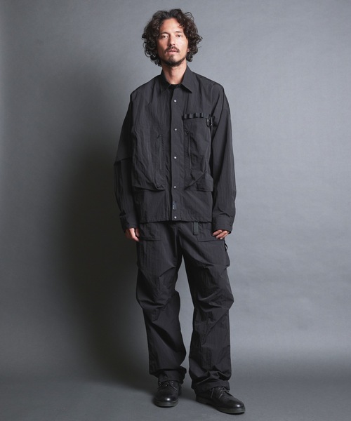 COMMON WARE(コモンウェアー)の「EM:NoiR ノアール Connect Shirt/ ナイロン コネクトシャツ(ミリタリージャケット・メンズ・ブラック・MEDIUM/LARGE)」の4枚目の写真