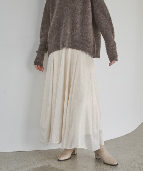 A part by（アパートバイ）の「ハクプリントキリカエフレアスカート（スカート・レディース・ブラック/アイボリー/グレー/ライトピンク・SMALL/MEDIUM）」の2枚目の写真