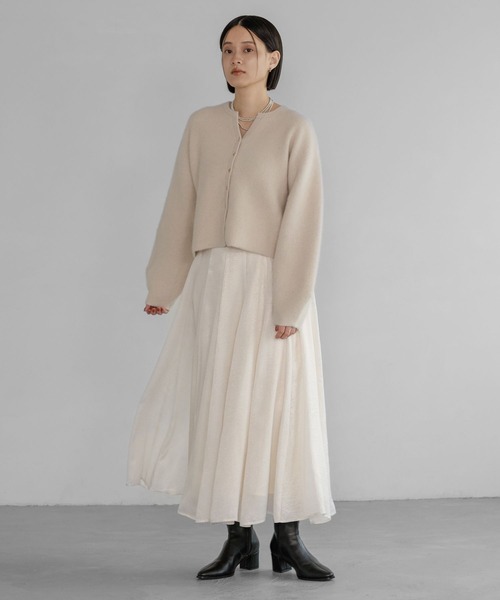 A part by（アパートバイ）の「ハクプリントキリカエフレアスカート（スカート・レディース・ブラック/アイボリー/グレー/ライトピンク・SMALL/MEDIUM）」の6枚目の写真