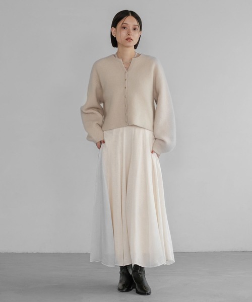 A part by（アパートバイ）の「ハクプリントキリカエフレアスカート（スカート・レディース・ブラック/アイボリー/グレー/ライトピンク・SMALL/MEDIUM）」の7枚目の写真