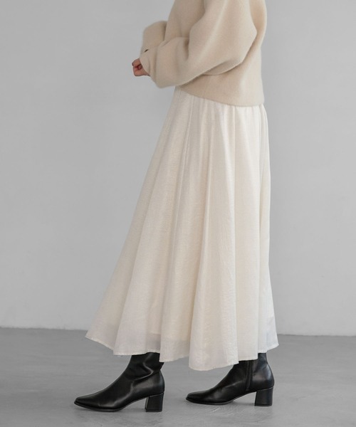 A part by（アパートバイ）の「ハクプリントキリカエフレアスカート（スカート・レディース・ブラック/アイボリー/グレー/ライトピンク・SMALL/MEDIUM）」の8枚目の写真