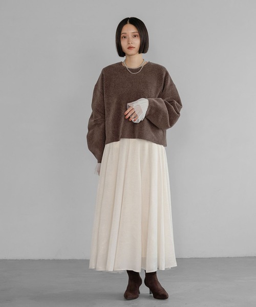 A part by（アパートバイ）の「ハクプリントキリカエフレアスカート（スカート・レディース・ブラック/アイボリー/グレー/ライトピンク・SMALL/MEDIUM）」の9枚目の写真