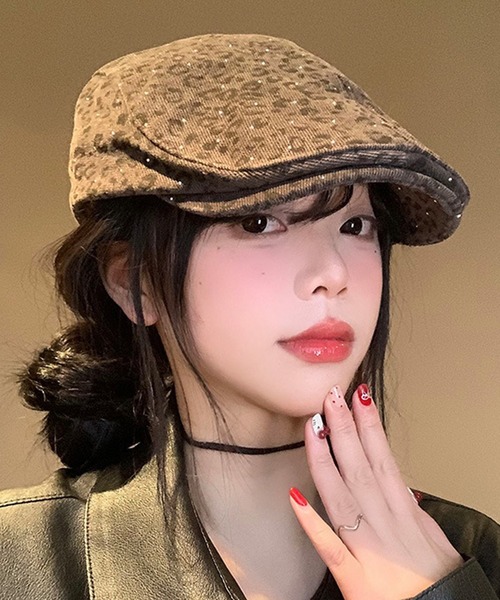 ハンチング帽　レオパード レオパード柄 フェイクレザー ハンチング – 古着屋Top of the Hillの