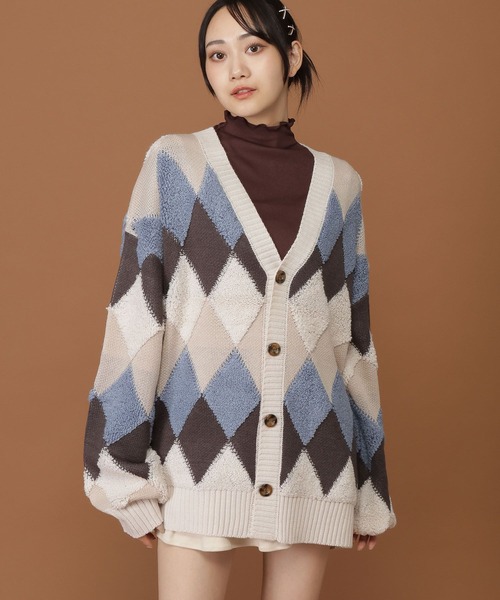 セール】【UNISEX】ALAND／パイルジャガードカーディガン