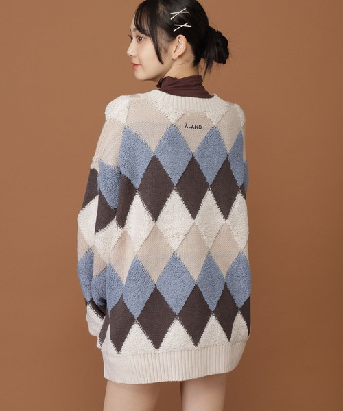 ALAND（エーランド）の「【UNISEX】ALAND／パイルジャガードカーディガン（カーディガン/ボレロ・レディース・ブラック/その他8/チャコール・FREE）」の9枚目の写真