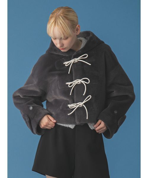 リボンショートダッフルコート（ダッフルコート）｜FURFUR（ファー