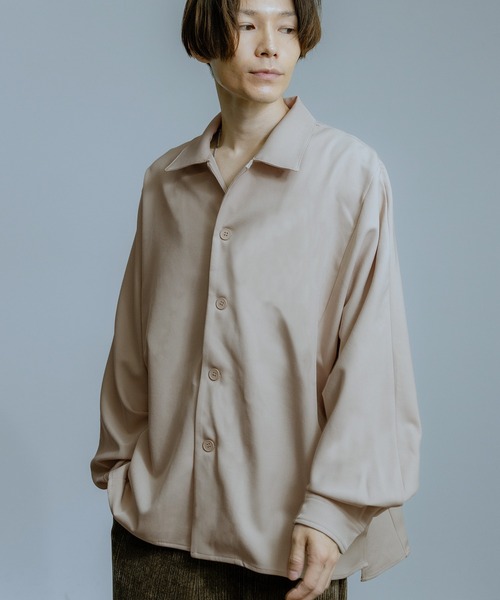 improves（インプローブス）の「ルーズシルエット 袖口配色 ドルマンシャツ（シャツ/ブラウス・メンズ・チャコール/ベージュ/ブラック・LARGE/MEDIUM）」の3枚目の写真