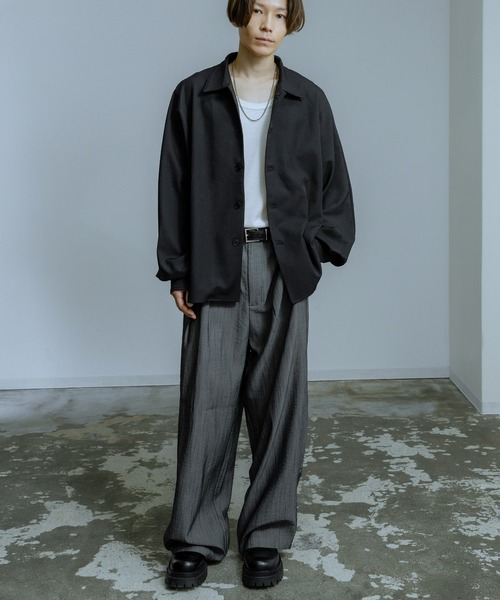 improves（インプローブス）の「ルーズシルエット 袖口配色 ドルマンシャツ（シャツ/ブラウス・メンズ・チャコール/ベージュ/ブラック・LARGE/MEDIUM）」の9枚目の写真