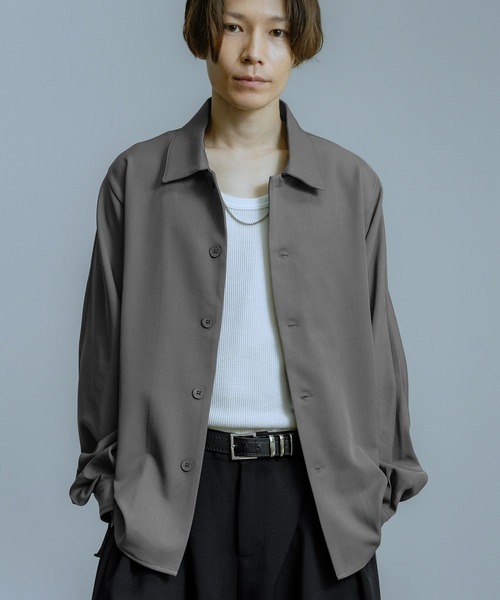 improves（インプローブス）の「ルーズシルエット 袖口配色 ドルマンシャツ（シャツ/ブラウス・メンズ・チャコール/ベージュ/ブラック・LARGE/MEDIUM）」の11枚目の写真
