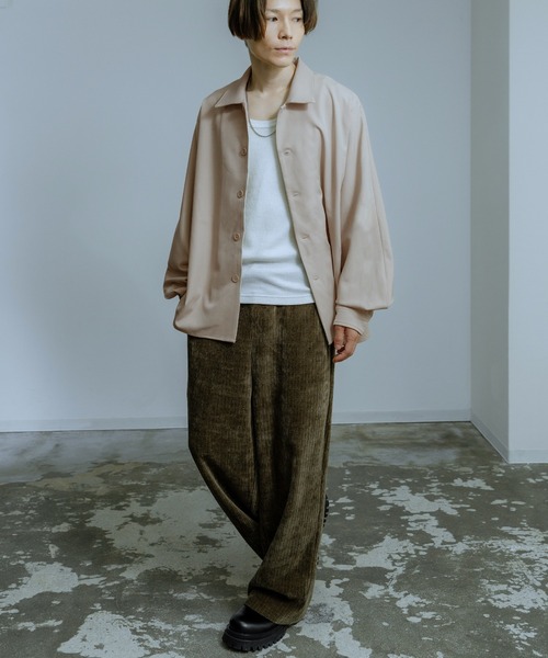 improves（インプローブス）の「ルーズシルエット 袖口配色 ドルマンシャツ（シャツ/ブラウス・メンズ・チャコール/ベージュ/ブラック・LARGE/MEDIUM）」の4枚目の写真