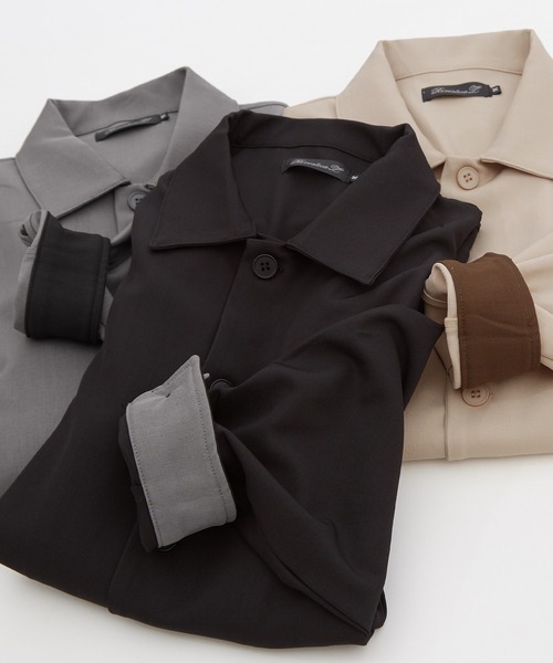 improves（インプローブス）の「ルーズシルエット 袖口配色 ドルマンシャツ（シャツ/ブラウス・メンズ・チャコール/ベージュ/ブラック・LARGE/MEDIUM）」の6枚目の写真