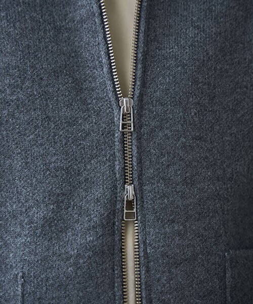 セール】襟付きダブルジップニットジャケット コーディガン