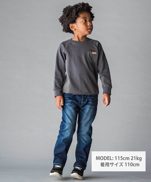 ドロスト異素材トレーナー(100~160cm)（スウェット）｜WASK（ワスク