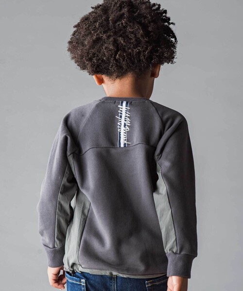 ドロスト異素材トレーナー(100~160cm)（スウェット）｜WASK（ワスク