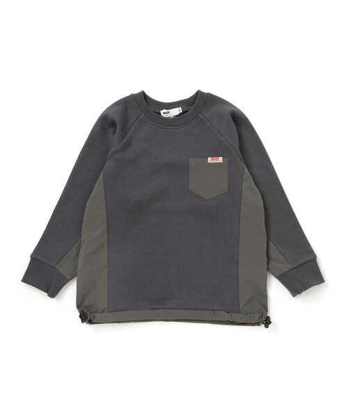 WASK（ワスク）の「ドロスト異素材トレーナー(100~160cm)（スウェット・キッズ・グレー/ベージュ・130cm/160cm/140cm/150cm）」の7枚目の写真