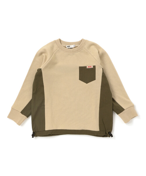 WASK（ワスク）の「ドロスト異素材トレーナー(100~160cm)（スウェット・キッズ・グレー/ベージュ・130cm/160cm/140cm/150cm）」の10枚目の写真