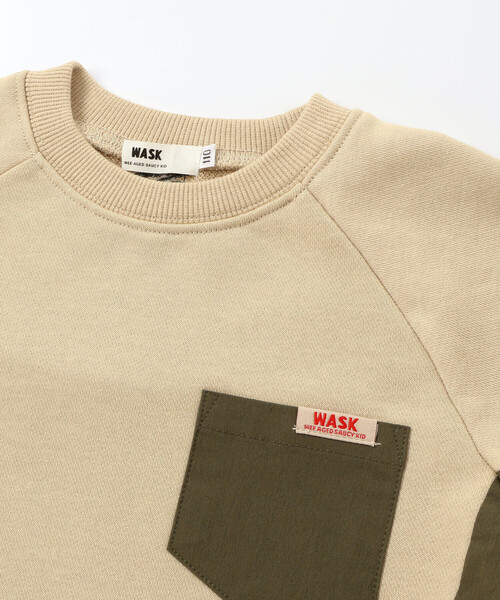 WASK（ワスク）の「ドロスト異素材トレーナー(100~160cm)（スウェット・キッズ・グレー/ベージュ・130cm/160cm/140cm/150cm）」の12枚目の写真