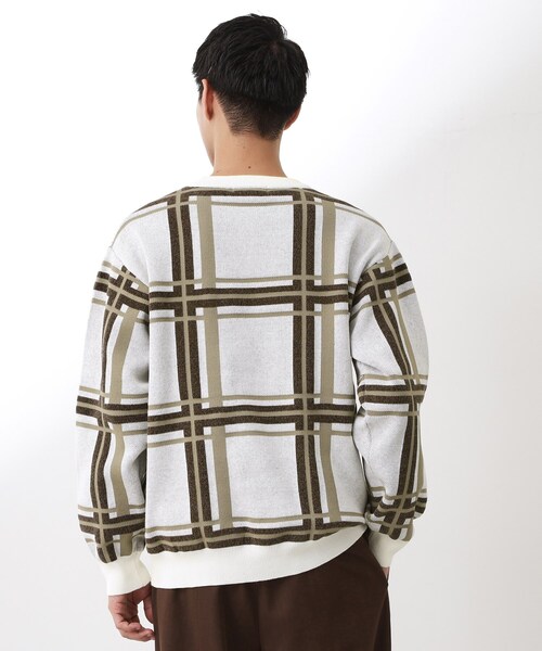 THE SHOP TK (ザ ショップ ティーケー )の「チェックジャカードニット【洗濯機OK】(ニット/セーター・メンズ・ベージュ/ブルーグリーン/オフホワイト・04/03/02)」の9枚目の写真