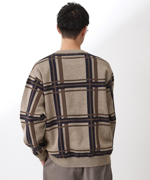 THE SHOP TK (ザ ショップ ティーケー )の「チェックジャカードニット【洗濯機OK】(ニット/セーター・メンズ・ベージュ/ブルーグリーン/オフホワイト・04/03/02)」の13枚目の写真