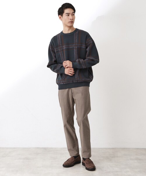 THE SHOP TK (ザ ショップ ティーケー )の「チェックジャカードニット【洗濯機OK】(ニット/セーター・メンズ・ベージュ/ブルーグリーン/オフホワイト・04/03/02)」の18枚目の写真